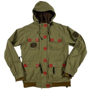 Grenade Fatigue Project Snowboard Jacket Coat Women's Orange Buttons Extra Small